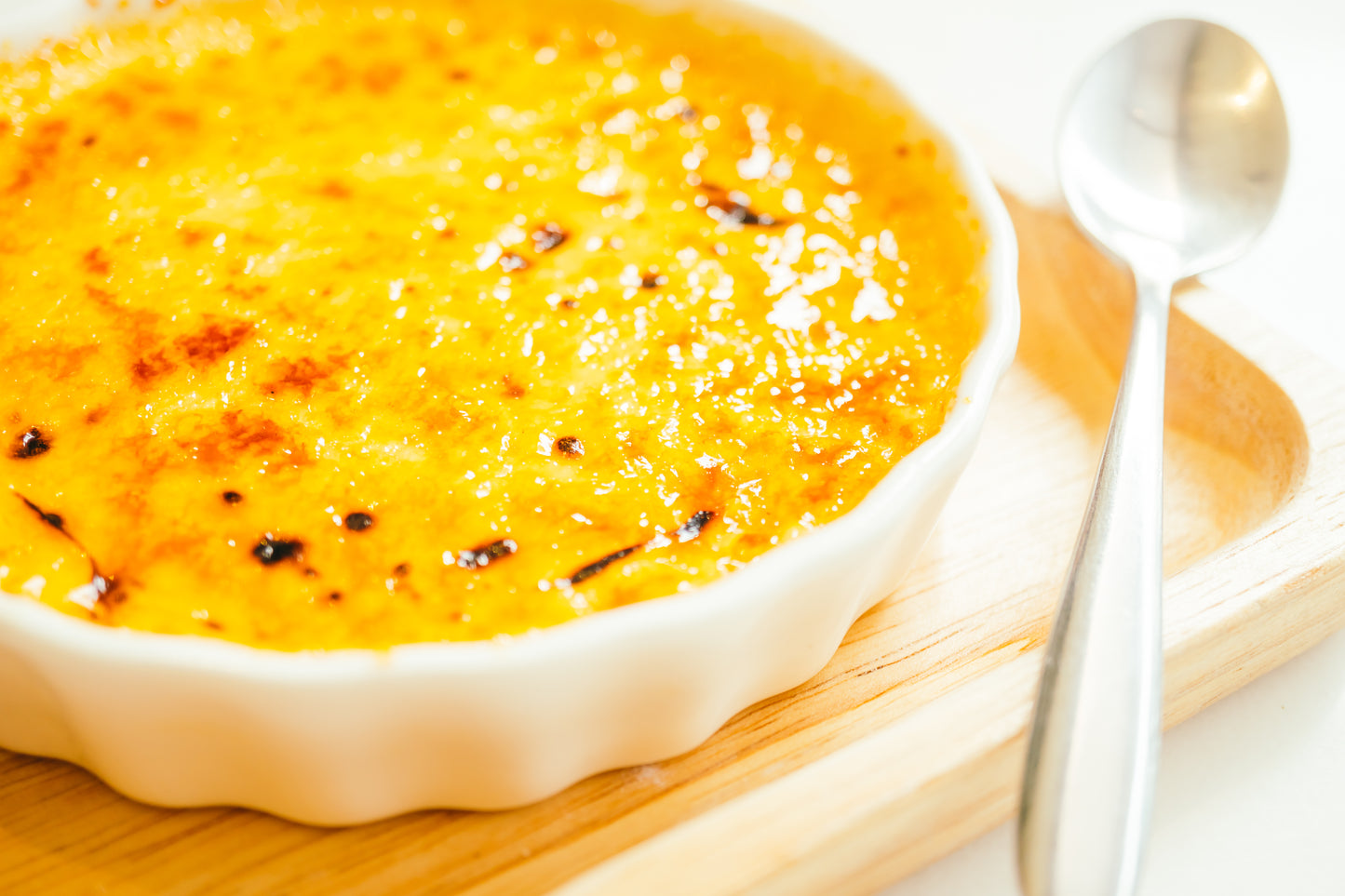 Crème brûlée de tapioca à la mangue