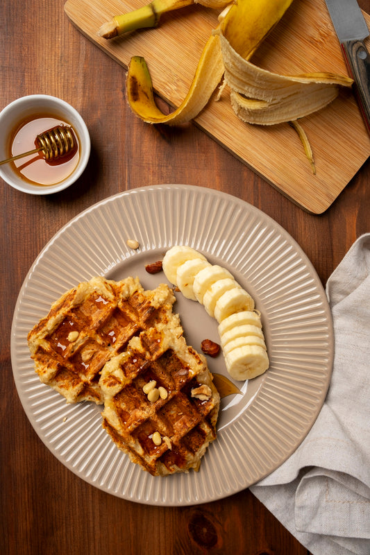 Gaufre à la plantain et lait de coco